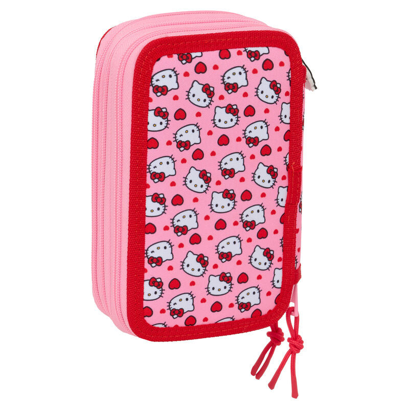 Plumier triple rosa Hello Kitty con tres compartimentos - 2