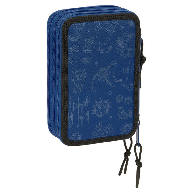Plumier triple azul SAFTA de Cómo entrenar a tu dragón - 2