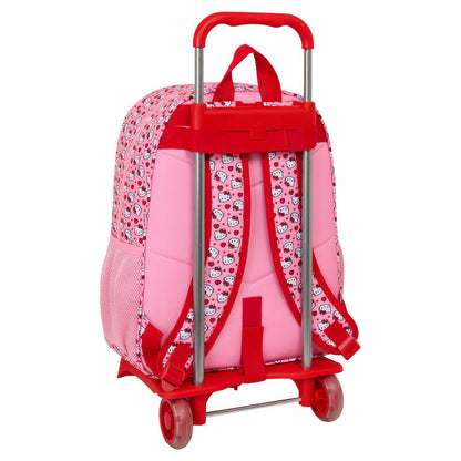 Trolley mochila rosa Hello Kitty SAFTA con carro rojo - 2