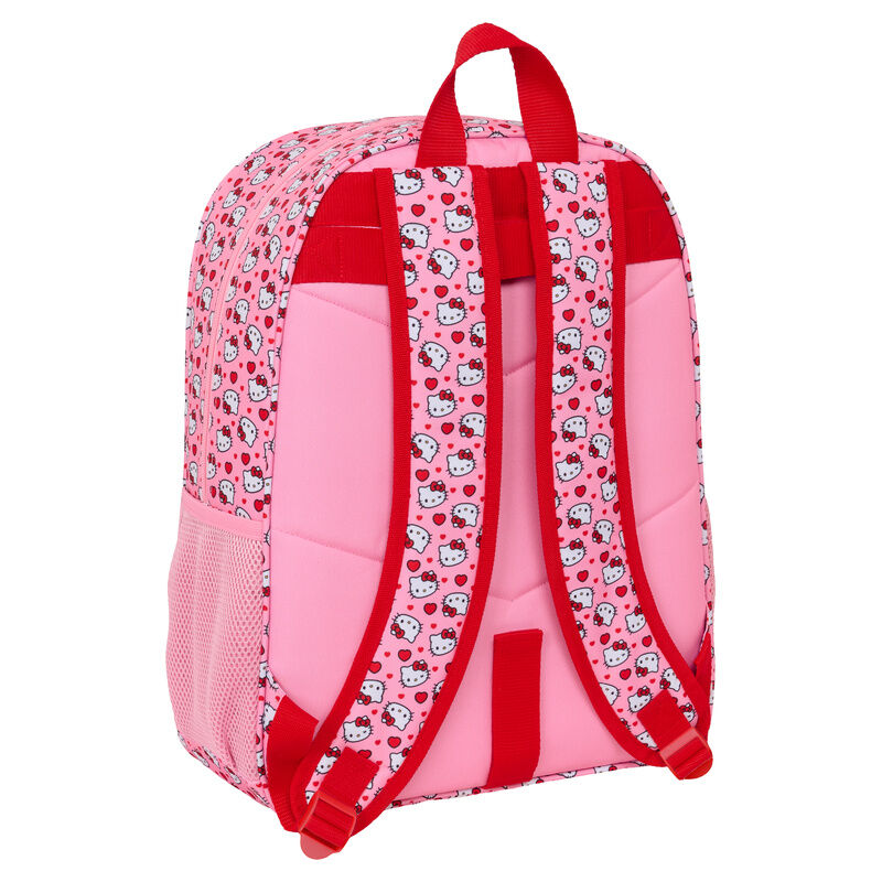 Mochila rosa Hello Kitty de 42 cm con bolsillo frontal y bolsillos laterales - 2