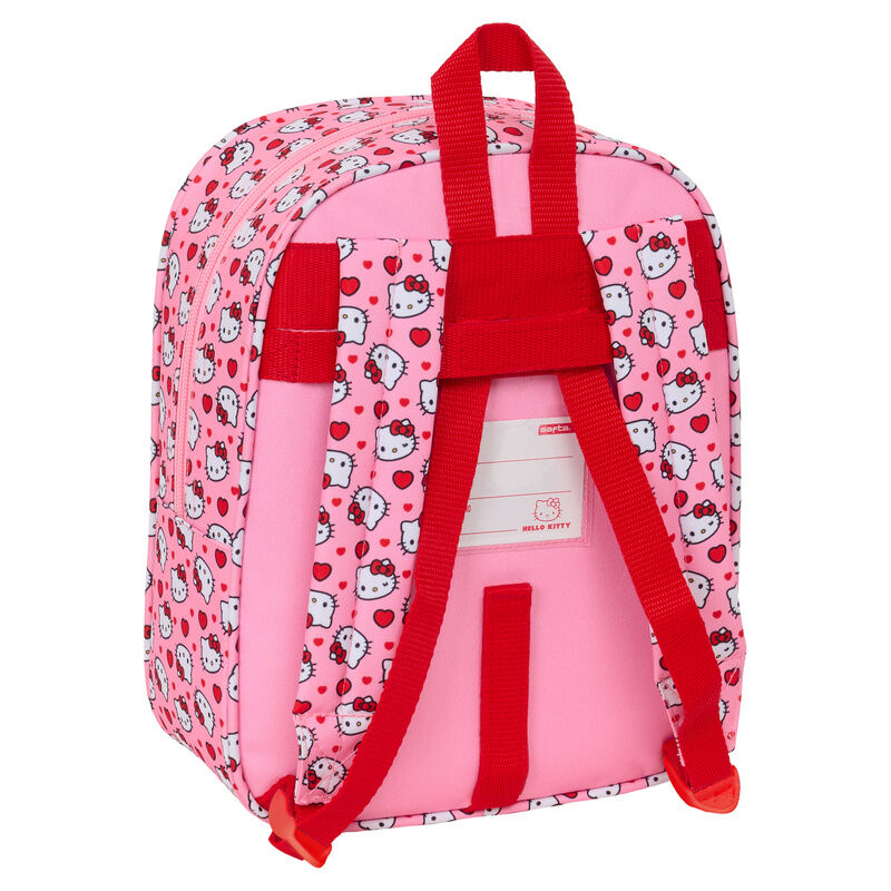 Mochila rosa de Hello Kitty de 27 cm con estampado de corazones - 2