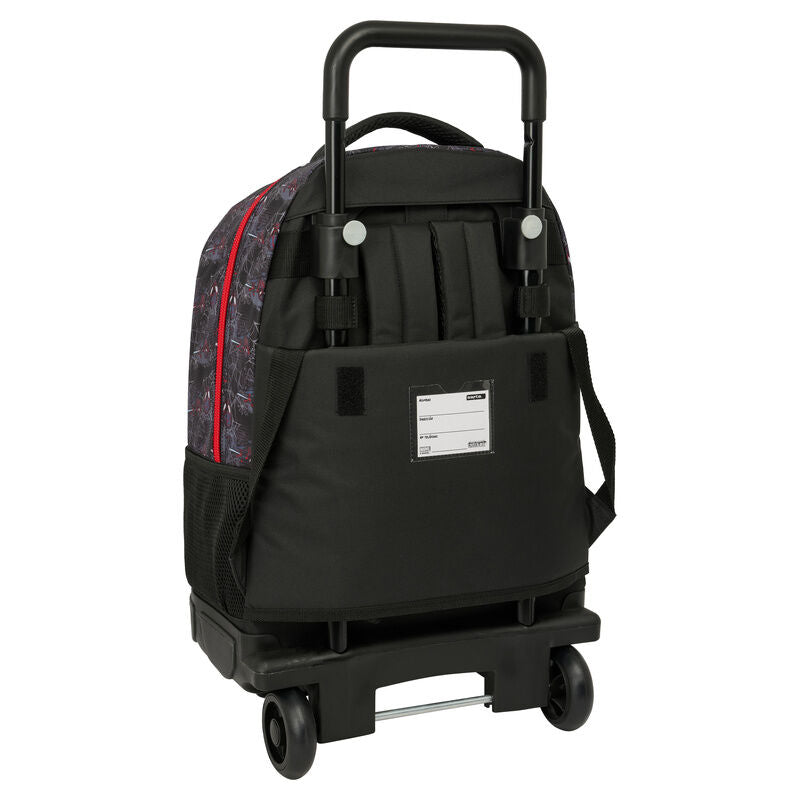 Trolley escolar Spider-Man Miles Morales negro y rojo de 45 cm - 2