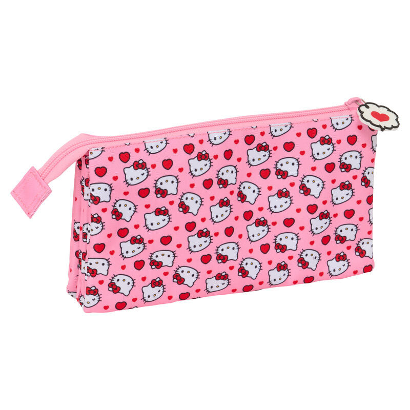 Portatodo triple rosa Hello Kitty SAFTA con tres compartimentos - 2