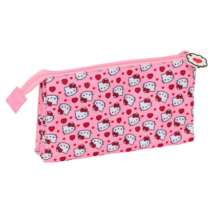 Portatodo triple rosa Hello Kitty SAFTA con tres compartimentos - 2