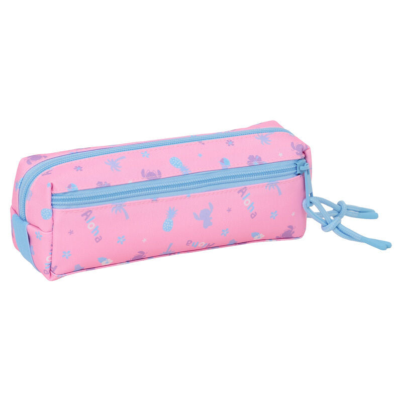 Portatodo triple rosa y azul de Stitch Disney con tres cremalleras - 2