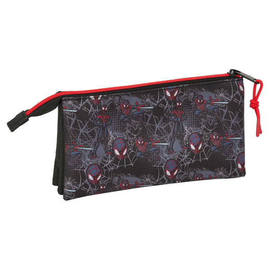 Portatodo triple negro de Miles Morales Spider-Man con detalles rojos - 2