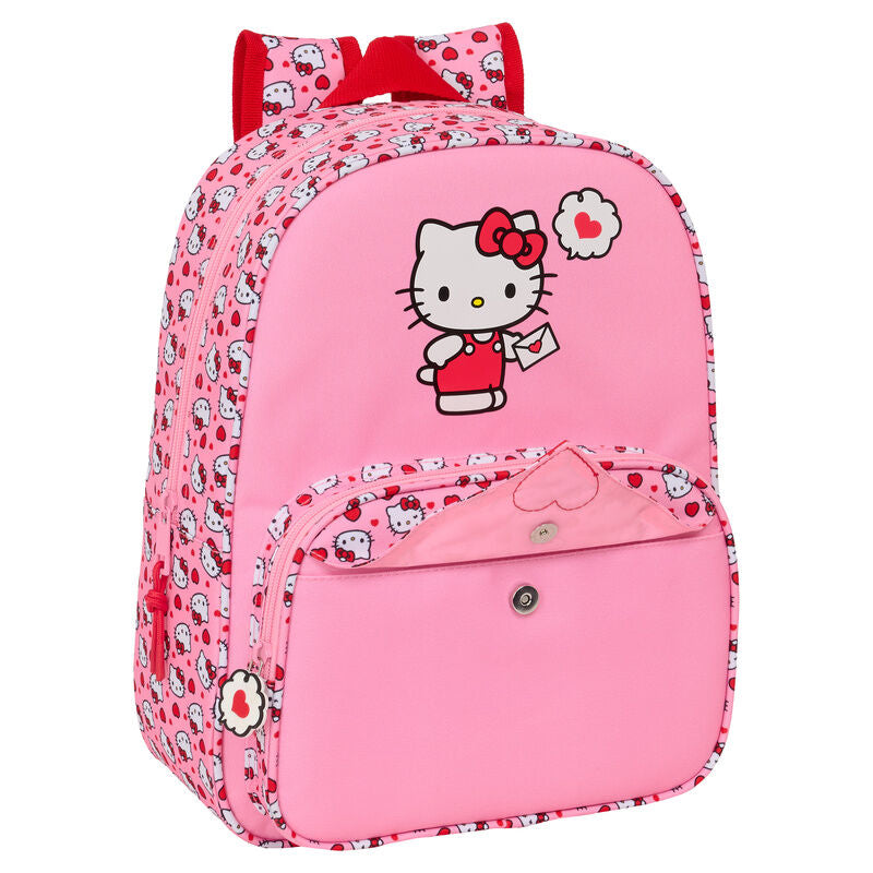 Mochila rosa de Hello Kitty con bolsillo frontal estampado - 4