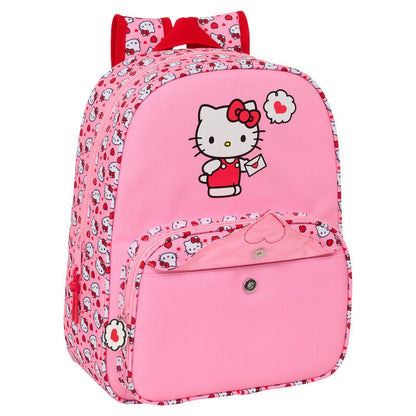 Mochila rosa de Hello Kitty con bolsillo frontal estampado - 4