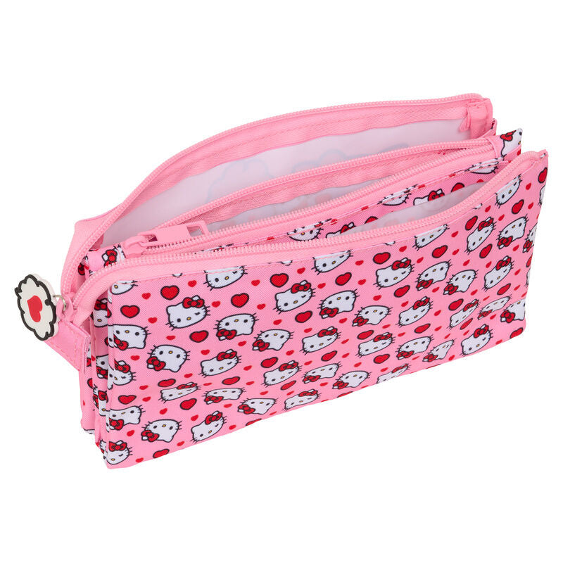 Portatodo triple rosa Hello Kitty SAFTA con tres compartimentos - 3