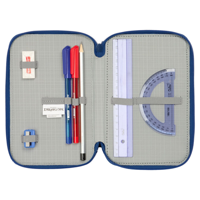 Plumier triple azul SAFTA de Cómo entrenar a tu dragón - 4