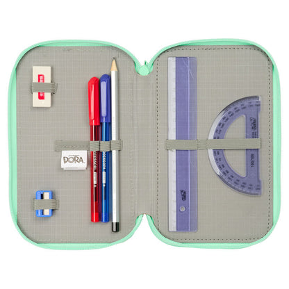 Plumier triple verde menta de Dora la Exploradora con 37 piezas - 4
