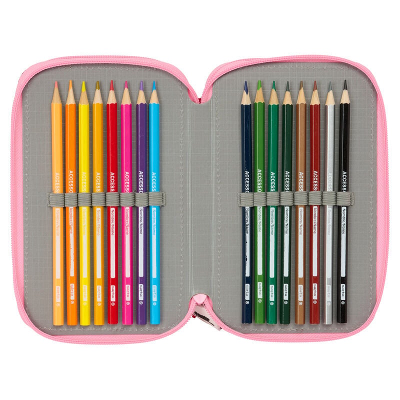 Plumier triple rosa Hello Kitty con tres compartimentos - 5