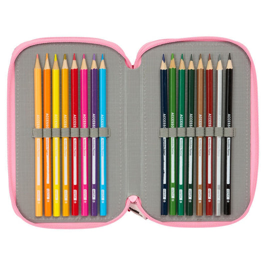 Plumier triple rosa Hello Kitty con tres compartimentos - 5