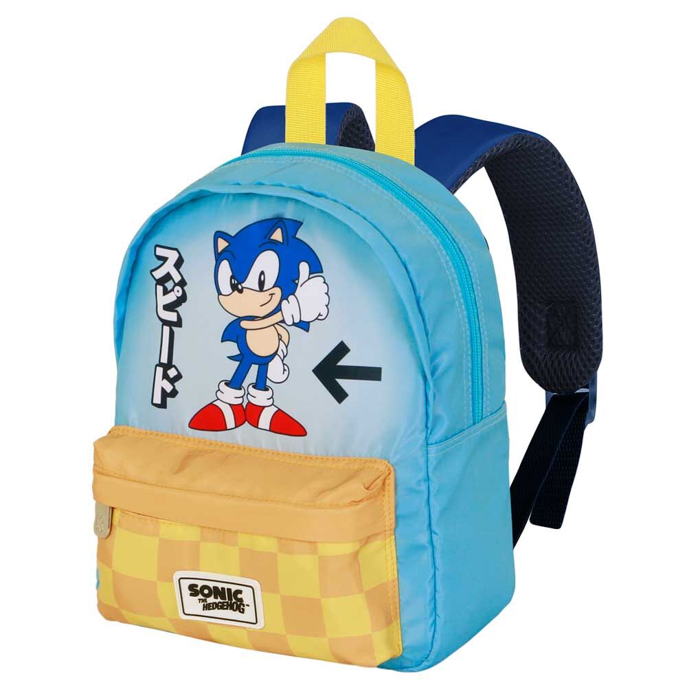 Mochila escolar azul y amarilla de Sonic the Hedgehog