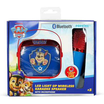 Altavoz karaoke Paw Patrol azul y rojo con micrófono inalámbrico - 2