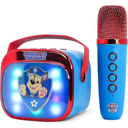 Altavoz karaoke Paw Patrol azul y rojo con micrófono inalámbrico - 4
