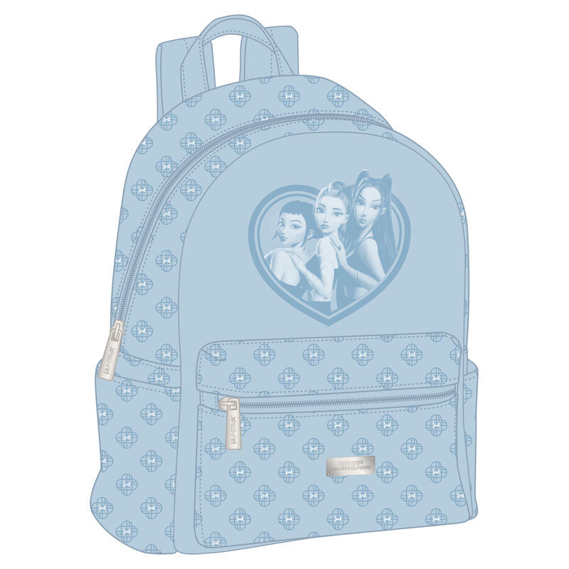 Mochila SAFTA Secret Demon Hunters K-pop azul claro con personajes