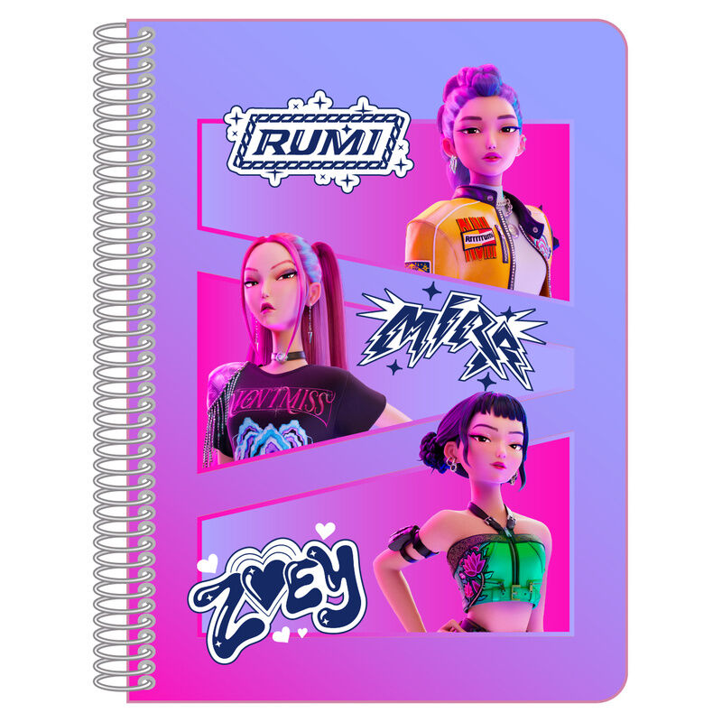 Cuaderno A5 SAFTA Kpop Demon Hunters con portada de tres guerreras