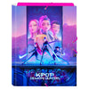 Carpeta Kpop Demon Hunters SAFTA con tres guerreras