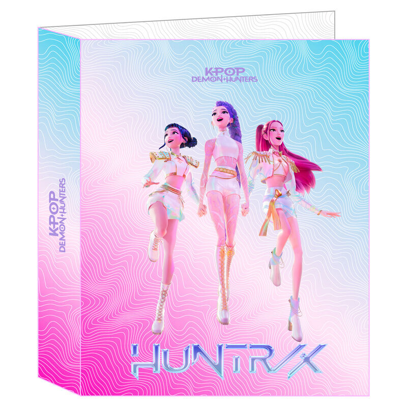 Carpeta SAFTA Kpop Demon Hunters rosa y azul con cuatro anillas