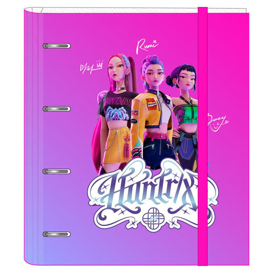 Carpeta SAFTA KPop Demon Hunters rosa con cuatro guerreras