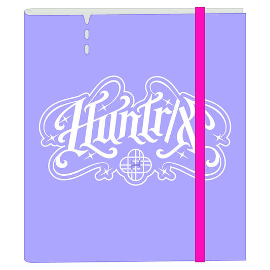 Carpeta lila SAFTA Kpop Demon Hunters Huntrix con cierre elástico fucsia