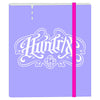 Carpeta lila SAFTA Kpop Demon Hunters Huntrix con cierre elástico fucsia