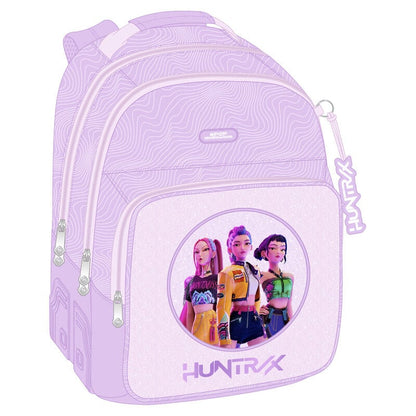 Mochila lavanda SAFTA Kpop Demon Hunters con diseño HUNTRIX