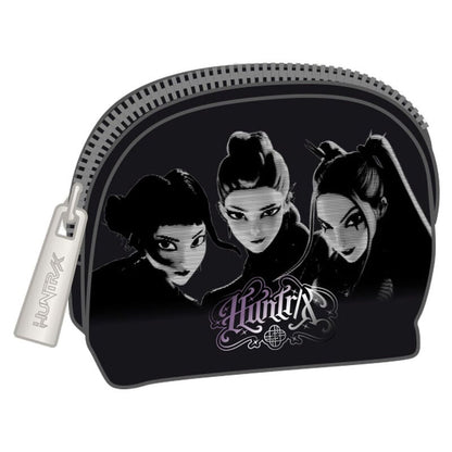 Monedero negro SAFTA KPop Demon Hunters con tres guerreras ilustradas