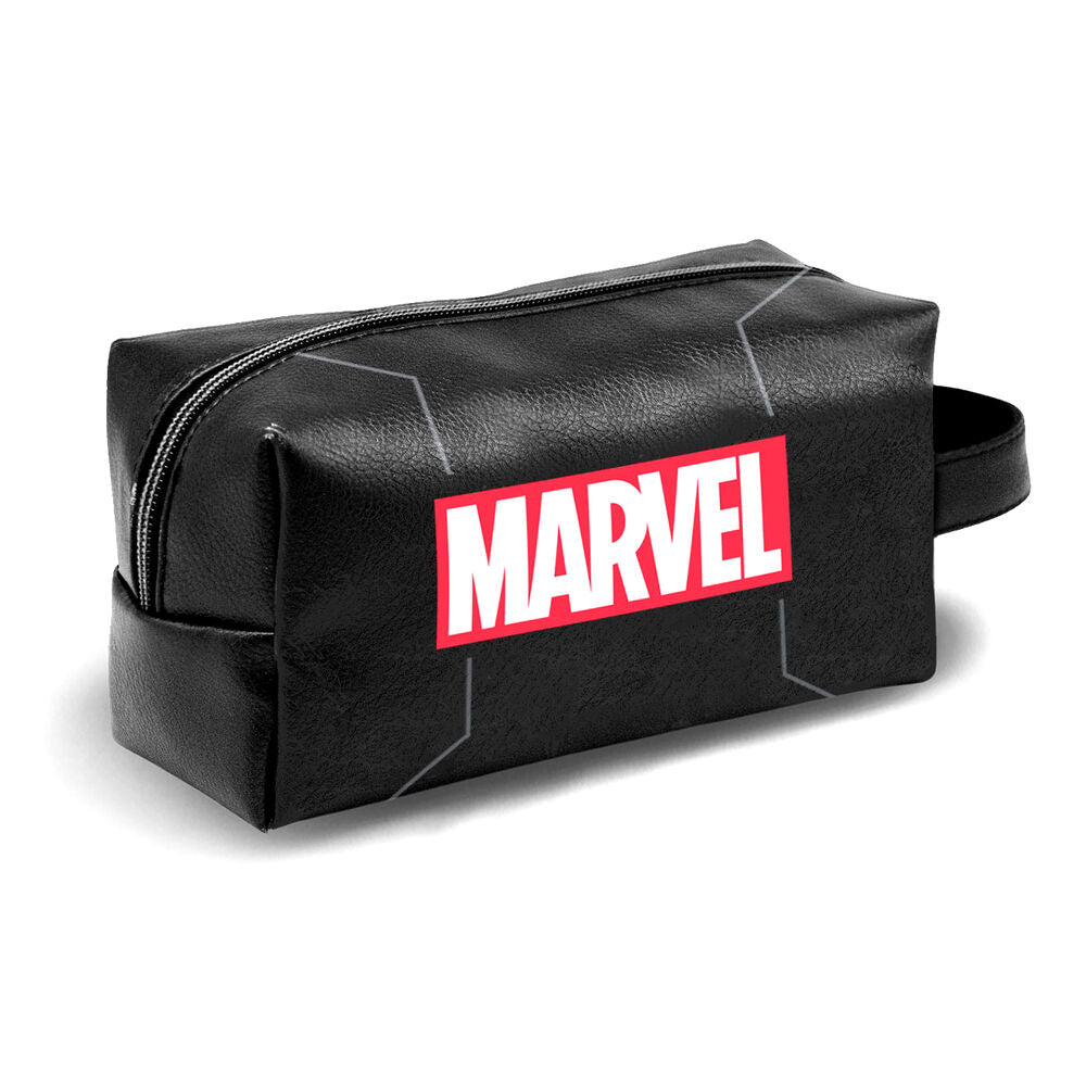 Neceser Marvel negro con cremallera y asa lateral