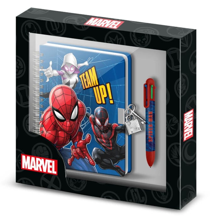 Diario A5 de Spider-Man Marvel con bolígrafo de seis colores