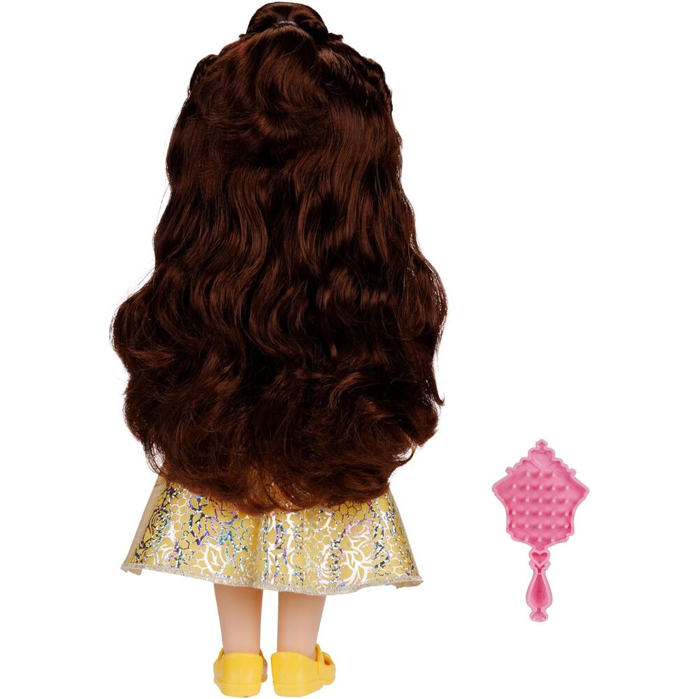 Muñeca Bella de Disney con vestido amarillo, tiara y espejo rosa - 5