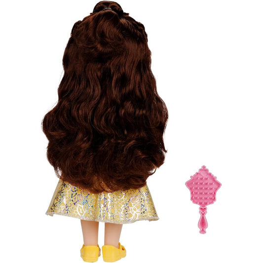 Muñeca Bella de Disney con vestido amarillo, tiara y espejo rosa - 5