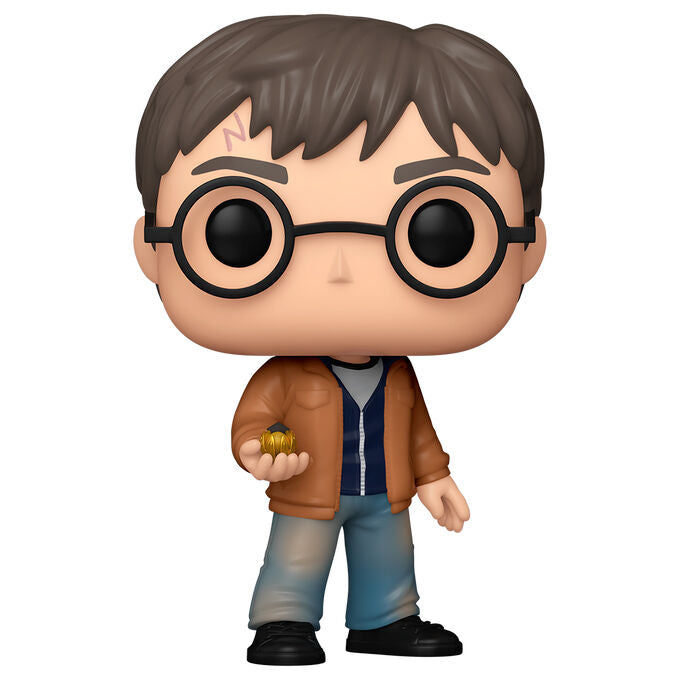Figura FUNKO POP de Harry Potter con gafas y chaqueta marrón