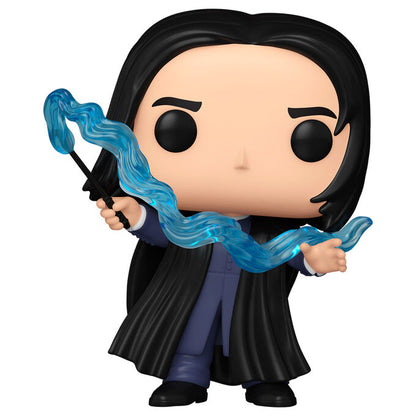 Figura Funko POP! de Severus Snape con varita y efecto mágico azul