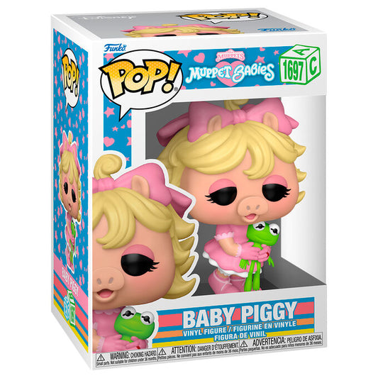 Figura Funko POP! de Baby Piggy de Muppet Babies con vestido rosa y una rana verde - 2