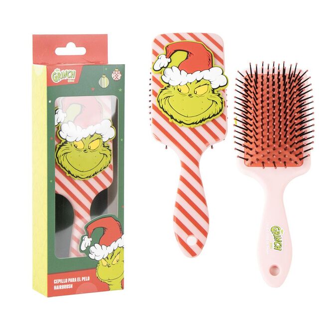 Cepillo para el pelo de El Grinch con diseño a rayas rojas y blancas
