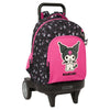 Mochila trolley SAFTA Kuromi negra y rosa con ruedas