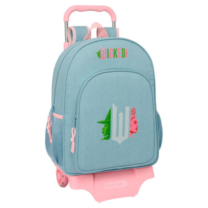 Trolley mochila Wicked de SAFTA en azul verdoso y rosa