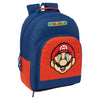 Mochila azul y roja de Super Mario Bros con imagen de Mario