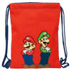 Saco rojo Super Mario Bros con Mario y Luigi