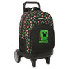 Trolley mochila Minecraft SAFTA negro con diseño Creeper y carro