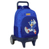 Trolley mochila azul de Sonic the Hedgehog con carro y ruedas
