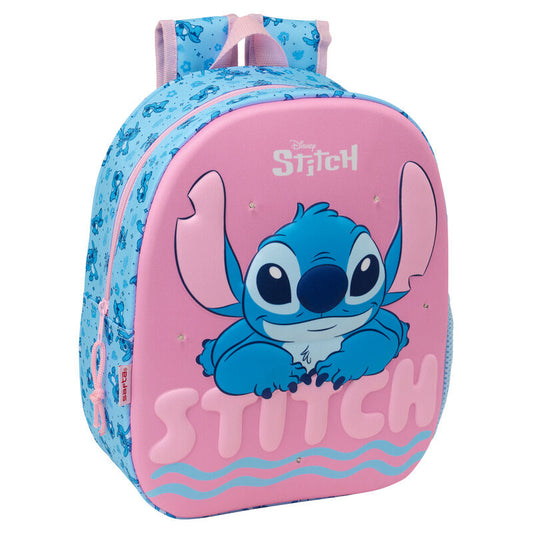 Mochila 3D LED rosa y azul con Stitch de Disney