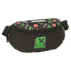 Riñonera negra de Minecraft SAFTA con diseño del Creeper