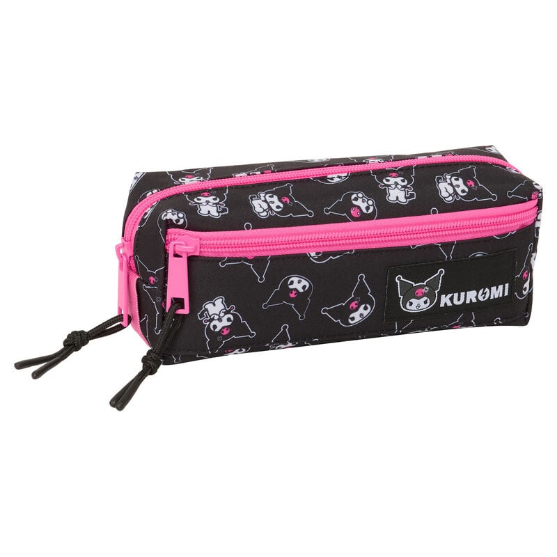 Portatodo triple Kuromi Hello Kitty negro y rosa