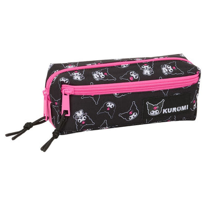 Portatodo triple Kuromi Hello Kitty negro y rosa