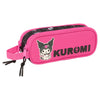Portatodo doble rosa de Kuromi con dos compartimentos y asa lateral