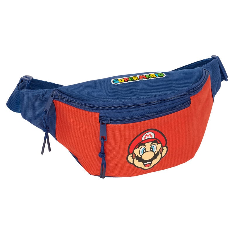 Riñonera Super Mario Bros roja y azul con imagen de Mario