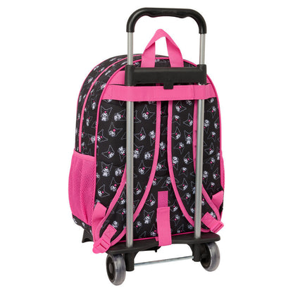 Trolley mochila Kuromi de SAFTA en negro y rosa con ruedas - 2
